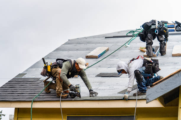 Professional Gutter Installation technician working in Herman, NE